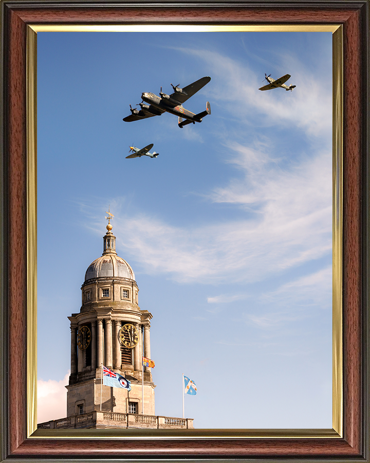 Battle of Britain Memorial Flight RAF Cranwell Flyover Photo Print Royal Air Force Wall Art Aviation Decor Posters, Prints, & Visual Artwork Hampshire Prints 10 x 8 Classic Frame No