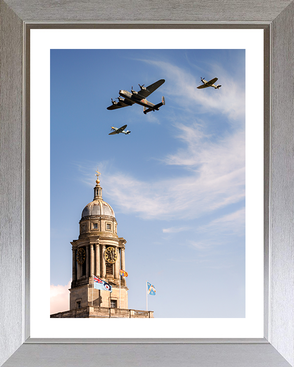 Battle of Britain Memorial Flight RAF Cranwell Flyover Photo Print Royal Air Force Wall Art Aviation Decor Posters, Prints, & Visual Artwork Hampshire Prints 10 x 8 Silver Frame Yes