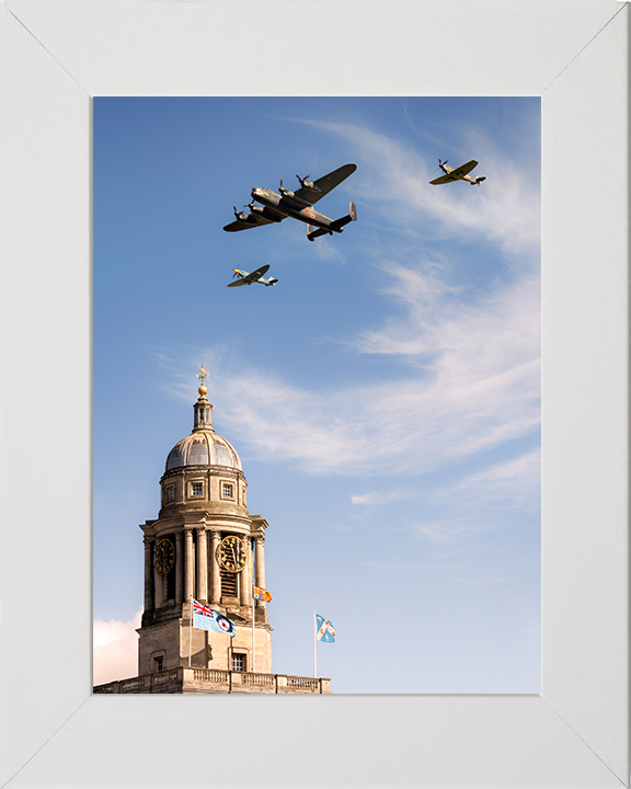 Battle of Britain Memorial Flight RAF Cranwell Flyover Photo Print Royal Air Force Wall Art Aviation Decor Posters, Prints, & Visual Artwork Hampshire Prints 10 x 8 White Frame No