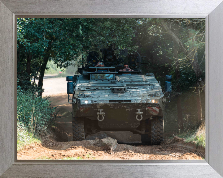 Boxer Multi Role Armoured Fighting Vehicle British Army Vehicle Photo Print Wall Art Military Decor UK Posters, Prints, & Visual Artwork Hampshire Prints 10 x 8 Silver Frame No