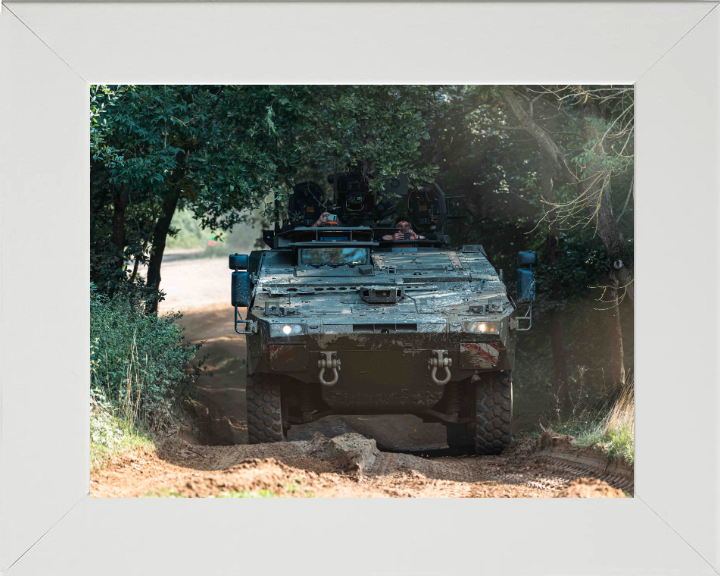 Boxer Multi Role Armoured Fighting Vehicle British Army Vehicle Photo Print Wall Art Military Decor UK Posters, Prints, & Visual Artwork Hampshire Prints 10 x 8 White Frame No