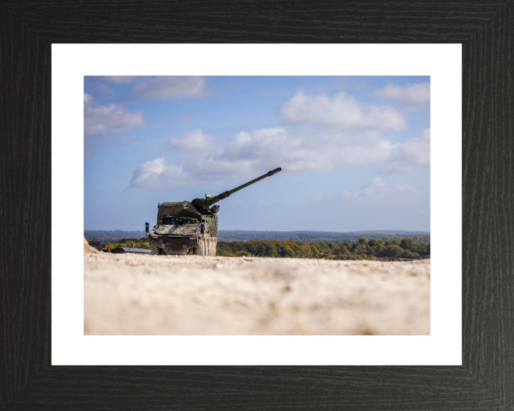 British Army Boxer RCH 155 artillery variant Photo Print Wall Art Military Vehicle Decor Poster Posters, Prints, & Visual Artwork Hampshire Prints 10 x 8 Black Frame Yes