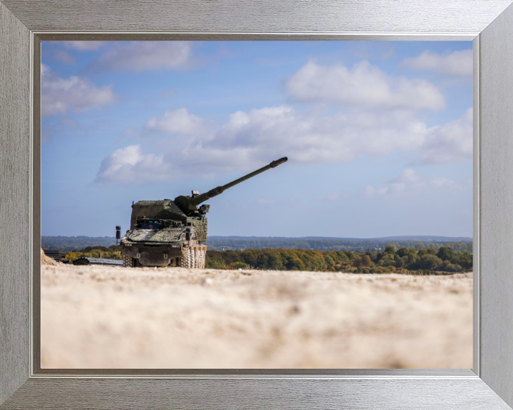 British Army Boxer RCH 155 artillery variant Photo Print Wall Art Military Vehicle Decor Poster Posters, Prints, & Visual Artwork Hampshire Prints 10 x 8 Silver Frame No