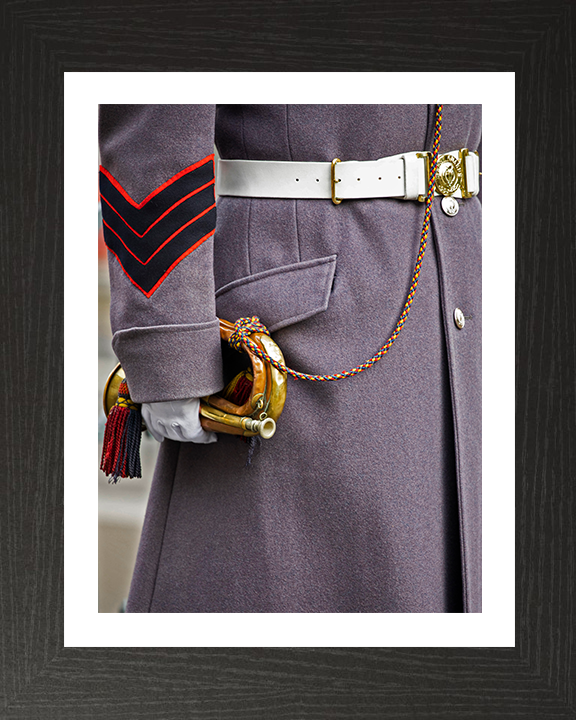 A British Army Bugler from the Welsh Guards Photo Print - British Army Posters, Prints, & Visual Artwork Hampshire Prints 10 x 8 Black Frame Yes