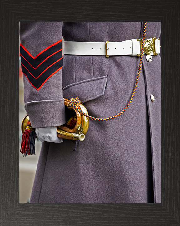 A British Army Bugler from the Welsh Guards Photo Print - British Army Posters, Prints, & Visual Artwork Hampshire Prints 10 x 8 Black Frame No