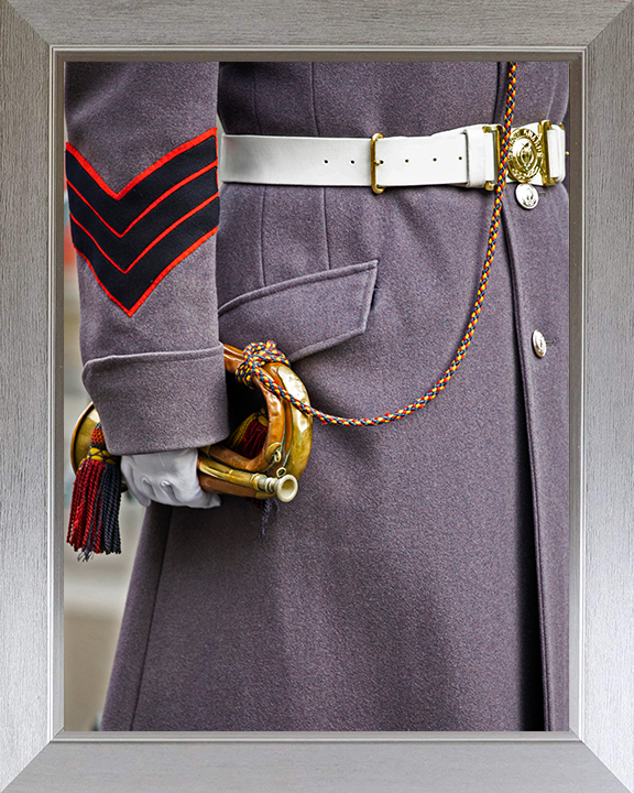 A British Army Bugler from the Welsh Guards Photo Print - British Army Posters, Prints, & Visual Artwork Hampshire Prints 10 x 8 Silver Frame No