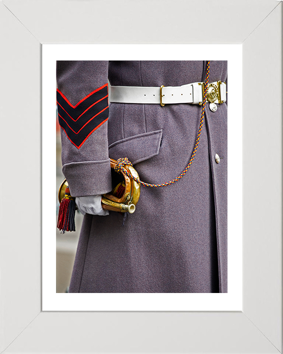 A British Army Bugler from the Welsh Guards Photo Print - British Army Posters, Prints, & Visual Artwork Hampshire Prints 10 x 8 White Frame Yes