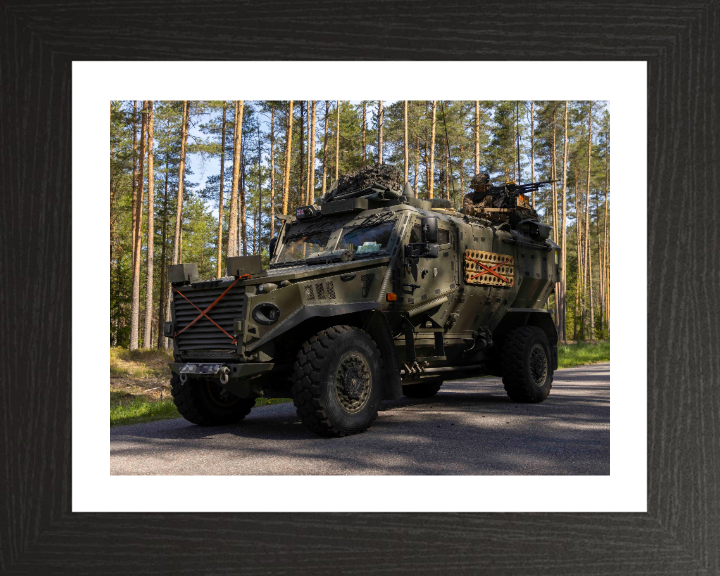 British Army Foxhound vehicle 2023 Photo Print Wall Art Military Decor Poster Posters, Prints, & Visual Artwork Hampshire Prints 10 x 8 Black Frame Yes