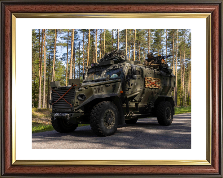 British Army Foxhound vehicle 2023 Photo Print Wall Art Military Decor Poster Posters, Prints, & Visual Artwork Hampshire Prints 10 x 8 Classic Frame Yes