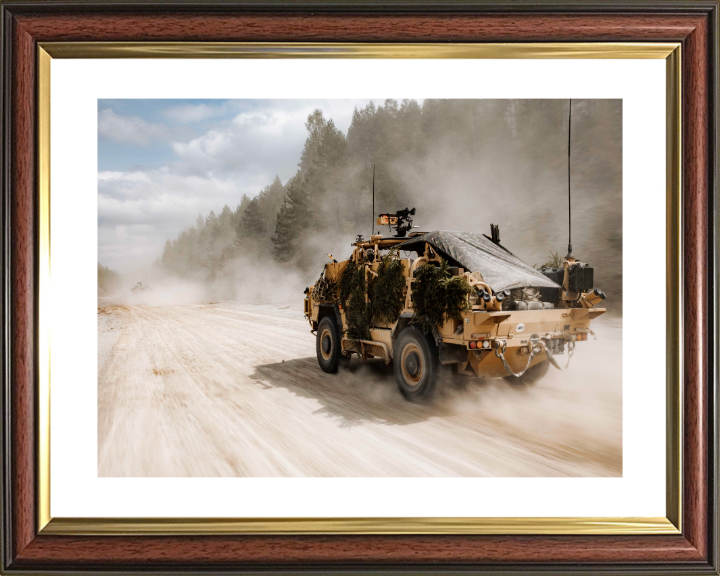 British Army Jackal 2 reconnaissance Vehicle Photo Print Wall Art Military Decor Poster Posters, Prints, & Visual Artwork Hampshire Prints 10 x 8 Classic Frame Yes