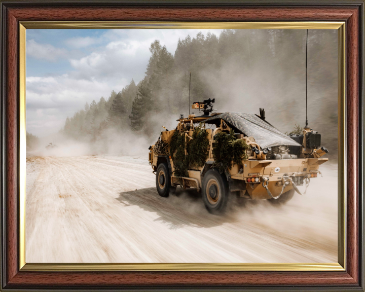 British Army Jackal 2 reconnaissance Vehicle Photo Print Wall Art Military Decor Poster Posters, Prints, & Visual Artwork Hampshire Prints 10 x 8 Classic Frame No