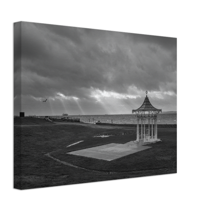 Light rays over Southsea Bandstand Hampshire Black and White Photo Print - Canvas - Framed Photo Print - Hampshire Prints