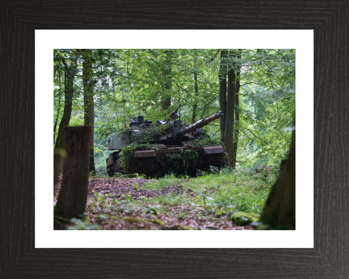 British Army Challenger 2 Main Battle Tank Photo Print Wall Art Military Vehicle Decor UK Posters, Prints, & Visual Artwork Hampshire Prints 10 x 8 Black Frame Yes
