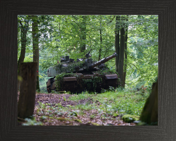 British Army Challenger 2 Main Battle Tank Photo Print Wall Art Military Vehicle Decor UK Posters, Prints, & Visual Artwork Hampshire Prints 10 x 8 Black Frame No