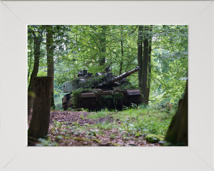 British Army Challenger 2 Main Battle Tank Photo Print Wall Art Military Vehicle Decor UK Posters, Prints, & Visual Artwork Hampshire Prints 10 x 8 White Frame No