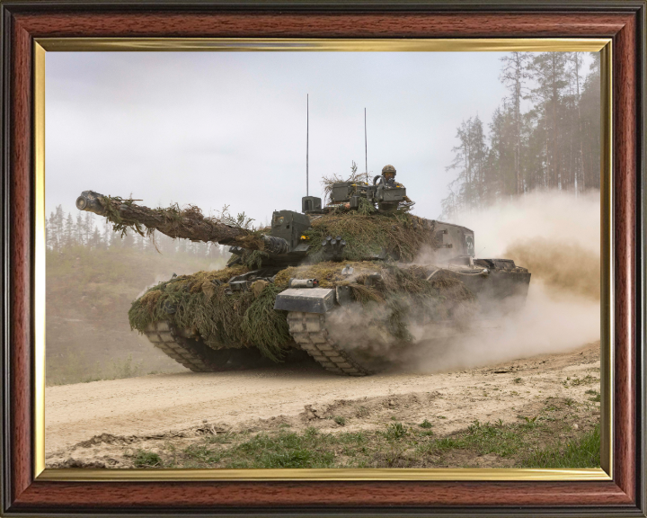 Challenger 2 Main Battle Tank at speed 2023 Photo Print - British Army Vehicle Posters, Prints, & Visual Artwork Hampshire Prints 10 x 8 Classic Frame No