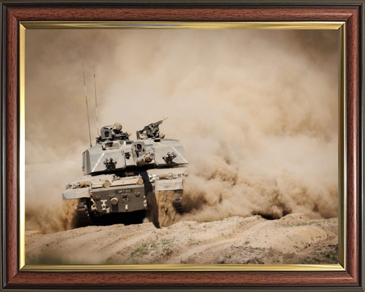 Challenger 2 Main Battle Tank British Army Vehicle Photo Print Wall Art Military Decor UK Posters, Prints, & Visual Artwork Hampshire Prints 10 x 8 Classic Frame No