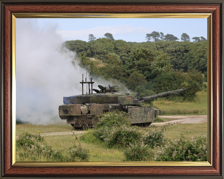 Challenger Megatron Main battle Tank at speed 2023 British Army Vehicle Photo Print Wall Art Military Decor UK Posters, Prints, & Visual Artwork Hampshire Prints 10 x 8 Classic Frame No
