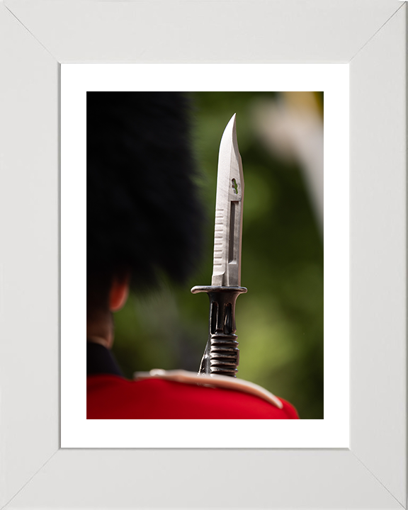 A Coldstream Guards Guardsman With Bayonet on Parade Photo Print – Guards Regiment Ceremonial Parade Wall Art, Military Decor Posters, Prints, & Visual Artwork Hampshire Prints 10 x 8 White Frame Yes