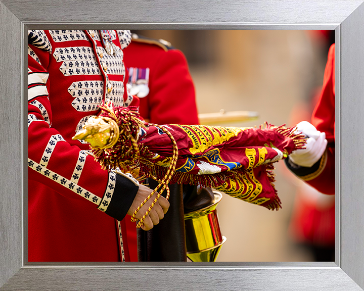 Coldstream Guards colour is unveiled Photo Print - British Army Posters, Prints, & Visual Artwork Hampshire Prints 10 x 8 Silver Frame No