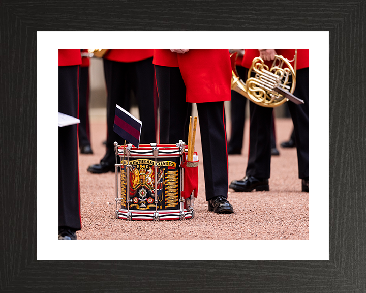 Band of the Coldstream Guards Drum on parade Photo Print - British Army Posters, Prints, & Visual Artwork Hampshire Prints 10 x 8 Black Frame Yes
