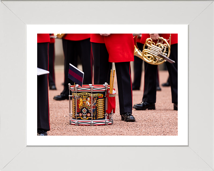 Band of the Coldstream Guards Drum on parade Photo Print - British Army Posters, Prints, & Visual Artwork Hampshire Prints 10 x 8 White Frame Yes