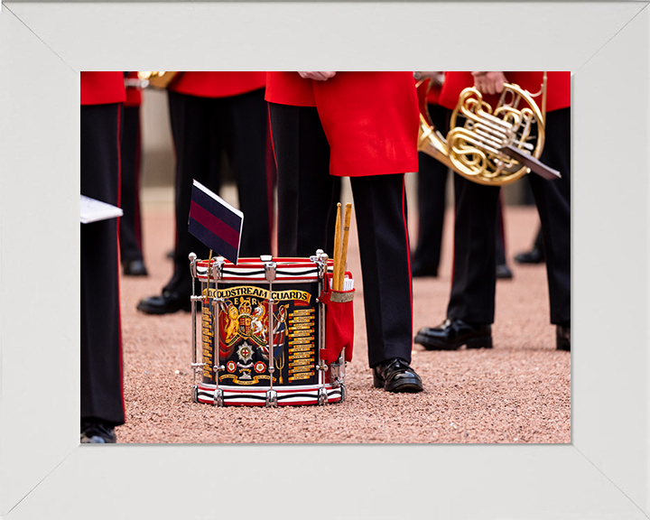 Band of the Coldstream Guards Drum on parade Photo Print - British Army Posters, Prints, & Visual Artwork Hampshire Prints 10 x 8 White Frame No