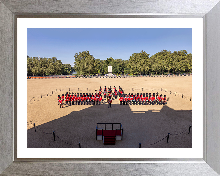 British Army Coldstream Guards Parade Photo Print Wall Art Military Decor Poster Posters, Prints, & Visual Artwork Hampshire Prints 10 x 8 Silver Frame Yes