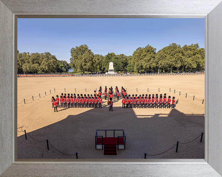 British Army Coldstream Guards Parade Photo Print Wall Art Military Decor Poster Posters, Prints, & Visual Artwork Hampshire Prints 10 x 8 Silver Frame No