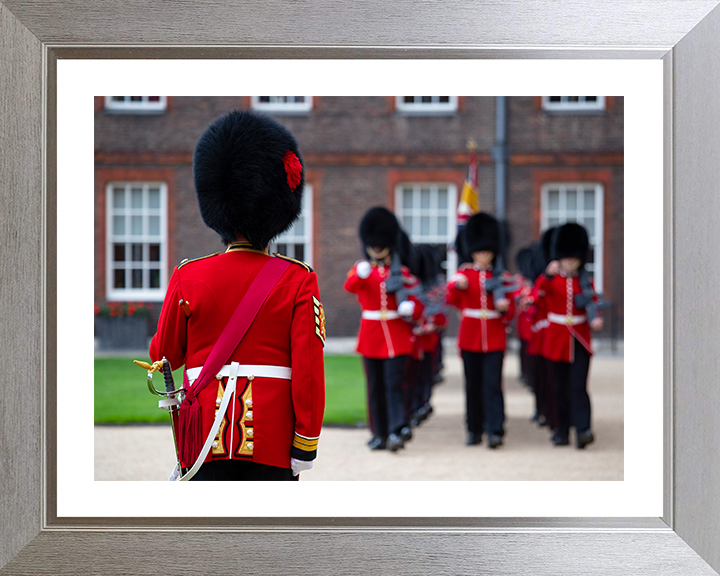 British Army Coldstream Guards honour guard Photo Print Wall Art Military Decor Poster Posters, Prints, & Visual Artwork Hampshire Prints 10 x 8 Silver Frame Yes