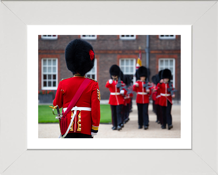 British Army Coldstream Guards honour guard Photo Print Wall Art Military Decor Poster Posters, Prints, & Visual Artwork Hampshire Prints 10 x 8 White Frame Yes