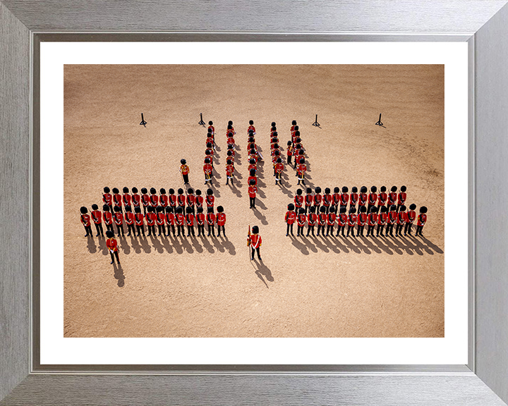 British Army Coldstream Guards and Band on Parade Photo Print Wall Art Military Decor Posters, Prints, & Visual Artwork Hampshire Prints 10 x 8 Silver Frame Yes
