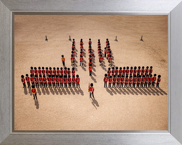 British Army Coldstream Guards and Band on Parade Photo Print Wall Art Military Decor Posters, Prints, & Visual Artwork Hampshire Prints 10 x 8 Silver Frame No