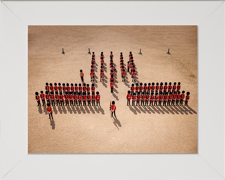 British Army Coldstream Guards and Band on Parade Photo Print Wall Art Military Decor Posters, Prints, & Visual Artwork Hampshire Prints 10 x 8 White Frame No