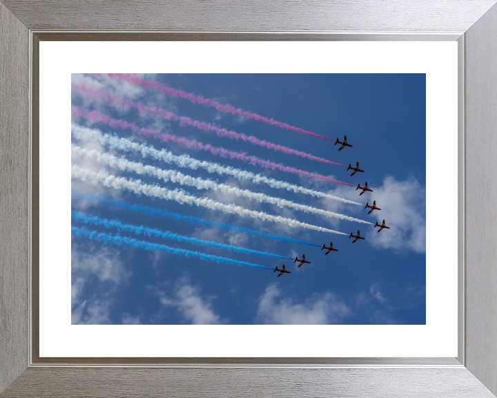 RAF Red Arrows Nine Hawks Tricolour Smoke Southsea June 2024