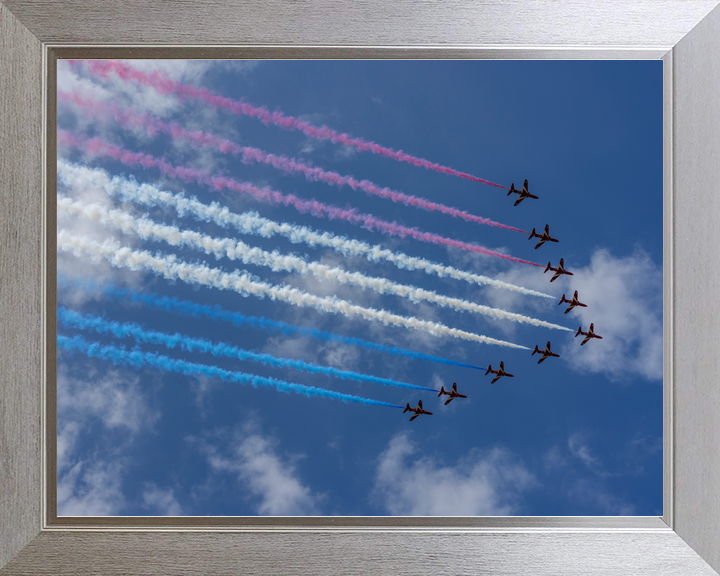 RAF Red Arrows Nine Hawks Tricolour Smoke Southsea June 2024