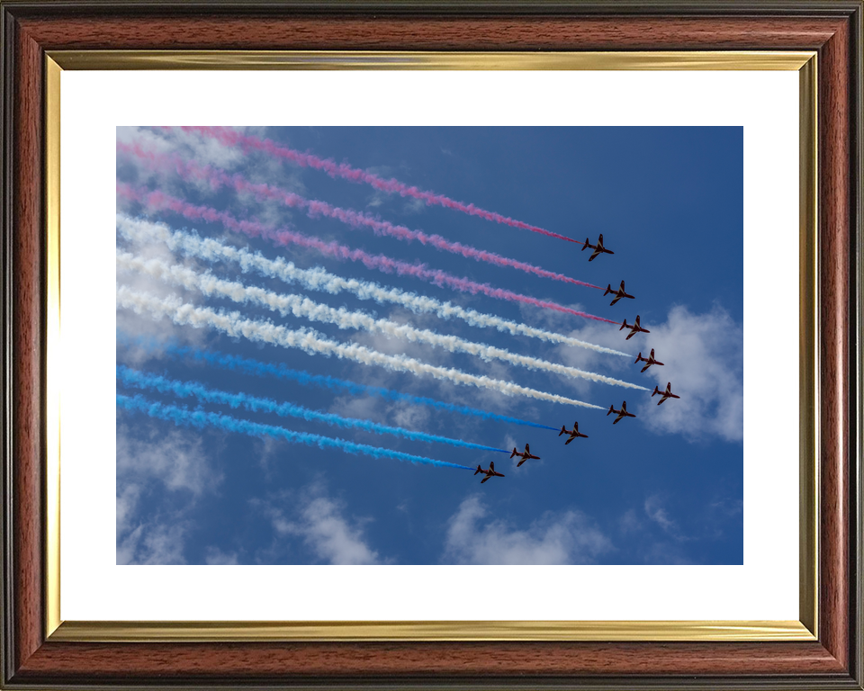 RAF Red Arrows Nine Hawks Tricolour Smoke Southsea June 2024