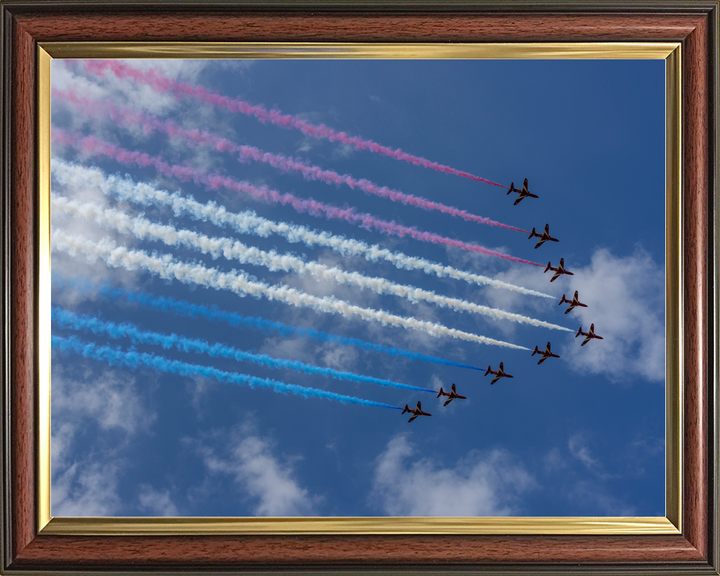RAF Red Arrows Nine Hawks Tricolour Smoke Southsea June 2024