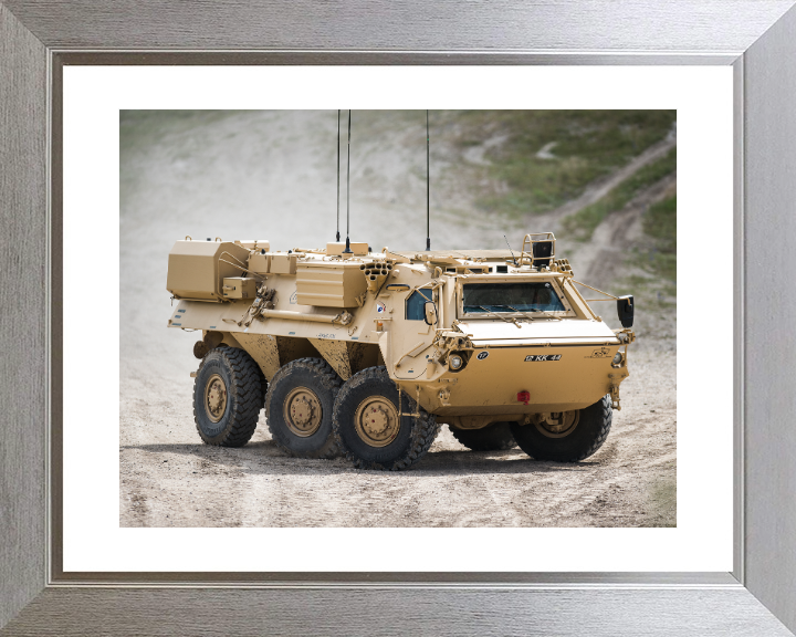 FUCHS reconnaissance vehicle at speed 2016 British Army Vehicle Photo Print Wall Art Military Decor UK Posters, Prints, & Visual Artwork Hampshire Prints 10 x 8 Silver Frame Yes