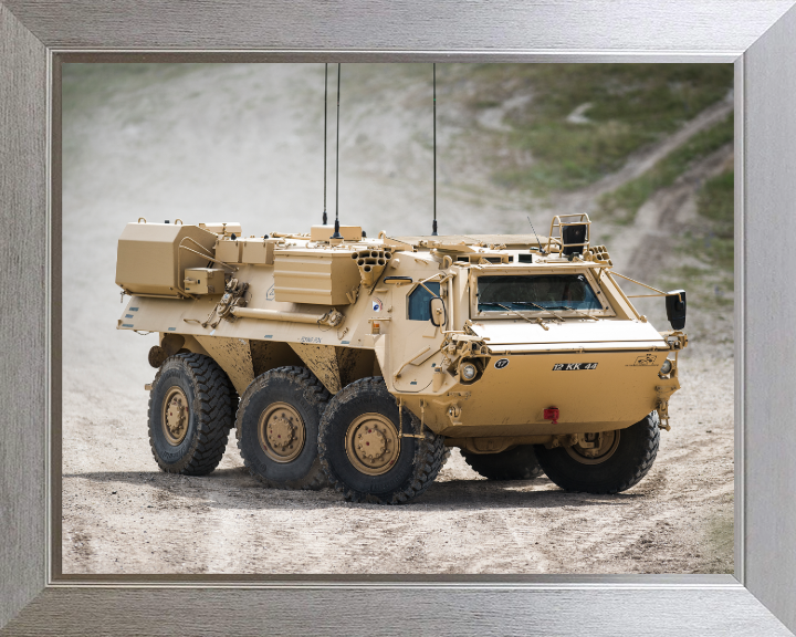 FUCHS reconnaissance vehicle at speed 2016 British Army Vehicle Photo Print Wall Art Military Decor UK Posters, Prints, & Visual Artwork Hampshire Prints 10 x 8 Silver Frame No