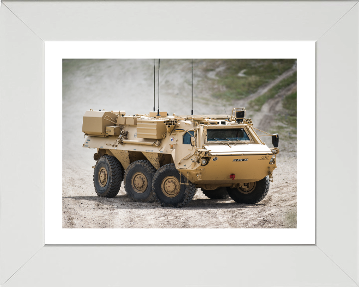 FUCHS reconnaissance vehicle at speed 2016 British Army Vehicle Photo Print Wall Art Military Decor UK Posters, Prints, & Visual Artwork Hampshire Prints 10 x 8 White Frame Yes