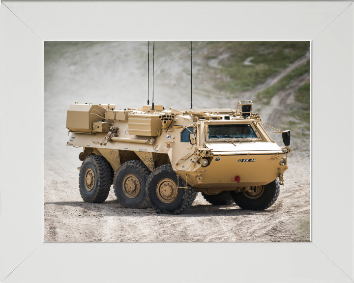 FUCHS reconnaissance vehicle at speed 2016 British Army Vehicle Photo Print Wall Art Military Decor UK Posters, Prints, & Visual Artwork Hampshire Prints 10 x 8 White Frame No