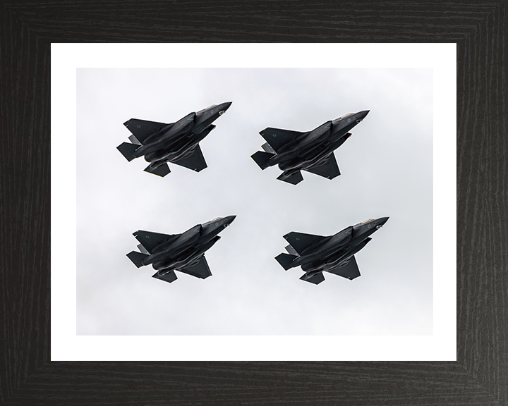 RAF F-35B Lightening Jets in flight Photo Print Royal Air Force Aircraft Wall Art Aviation Decor Posters, Prints, & Visual Artwork Hampshire Prints 10 x 8 Black Frame Yes