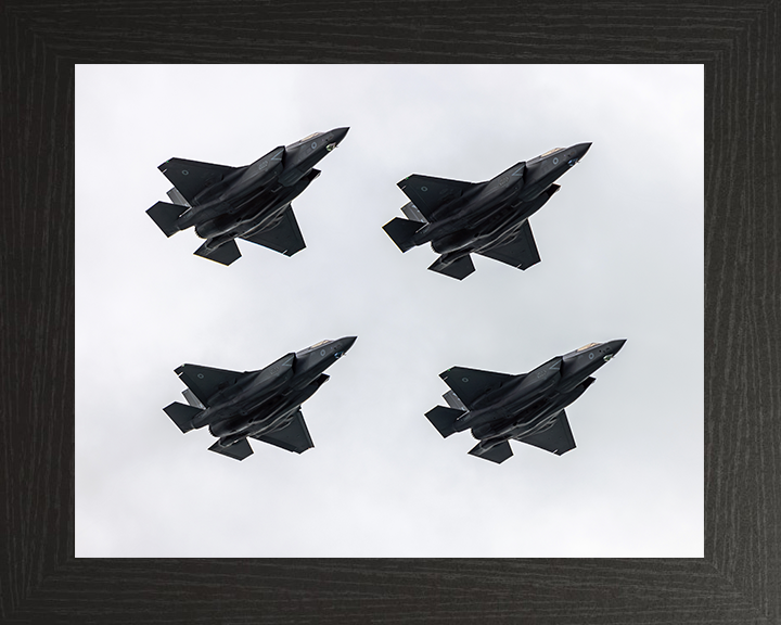 RAF F-35B Lightening Jets in flight Photo Print Royal Air Force Aircraft Wall Art Aviation Decor Posters, Prints, & Visual Artwork Hampshire Prints 10 x 8 Black Frame No