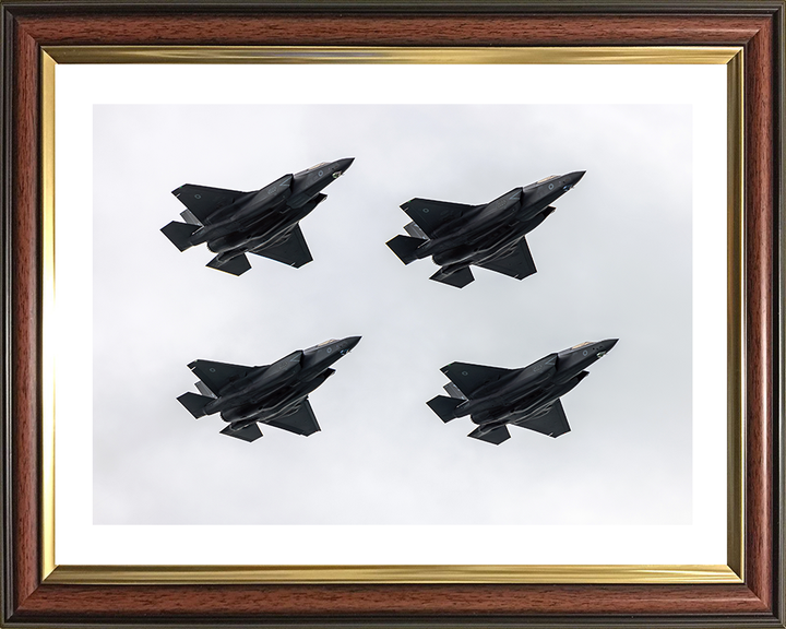 RAF F-35B Lightening Jets in flight Photo Print Royal Air Force Aircraft Wall Art Aviation Decor Posters, Prints, & Visual Artwork Hampshire Prints 10 x 8 Classic Frame Yes