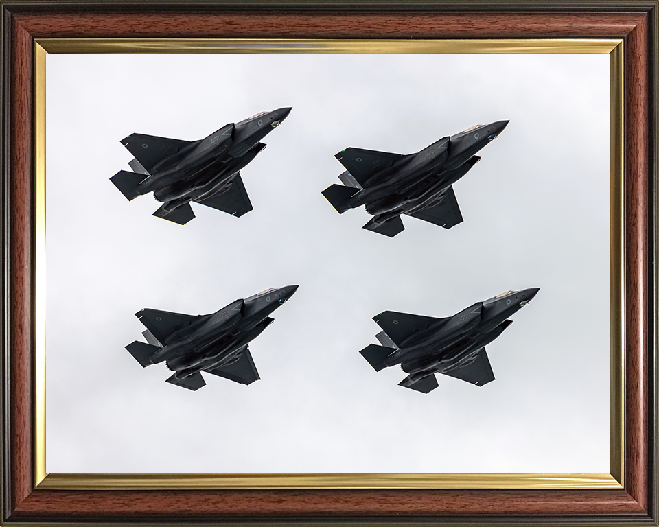 RAF F-35B Lightening Jets in flight Photo Print Royal Air Force Aircraft Wall Art Aviation Decor Posters, Prints, & Visual Artwork Hampshire Prints 10 x 8 Classic Frame No