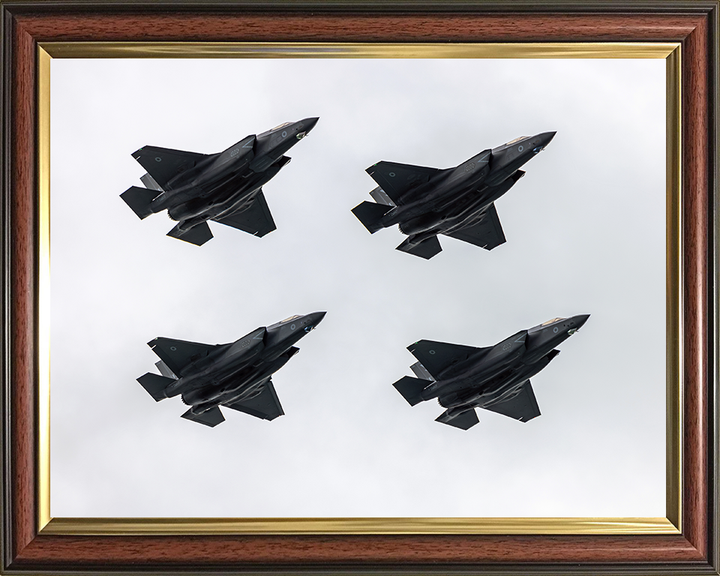 RAF F-35B Lightening Jets in flight Photo Print Royal Air Force Aircraft Wall Art Aviation Decor Posters, Prints, & Visual Artwork Hampshire Prints 10 x 8 Classic Frame No