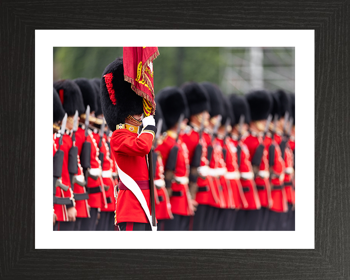 British Army Ensign of the Coldstream Guards on Parade Photo Print Wall Art Military Decor Poster Posters, Prints, & Visual Artwork Hampshire Prints 10 x 8 Black Frame Yes