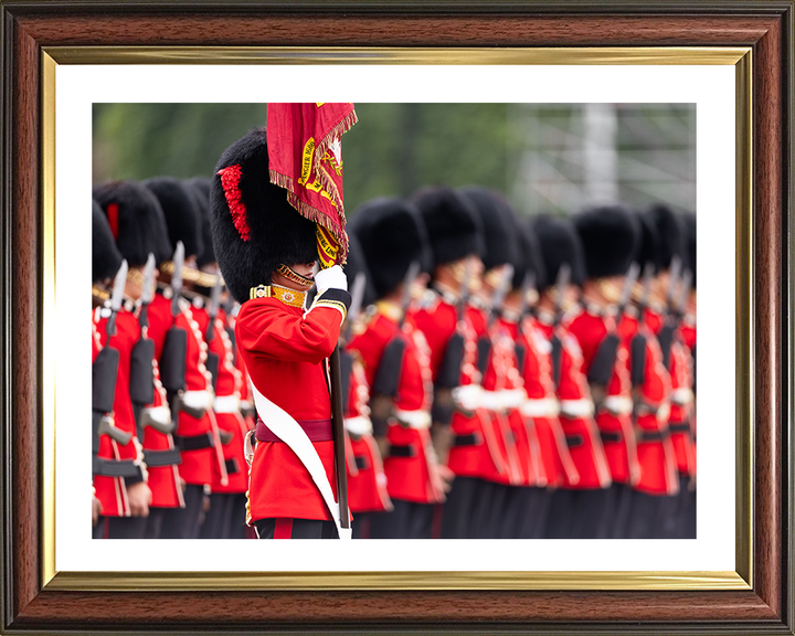 British Army Ensign of the Coldstream Guards on Parade Photo Print Wall Art Military Decor Poster Posters, Prints, & Visual Artwork Hampshire Prints 10 x 8 Classic Frame Yes