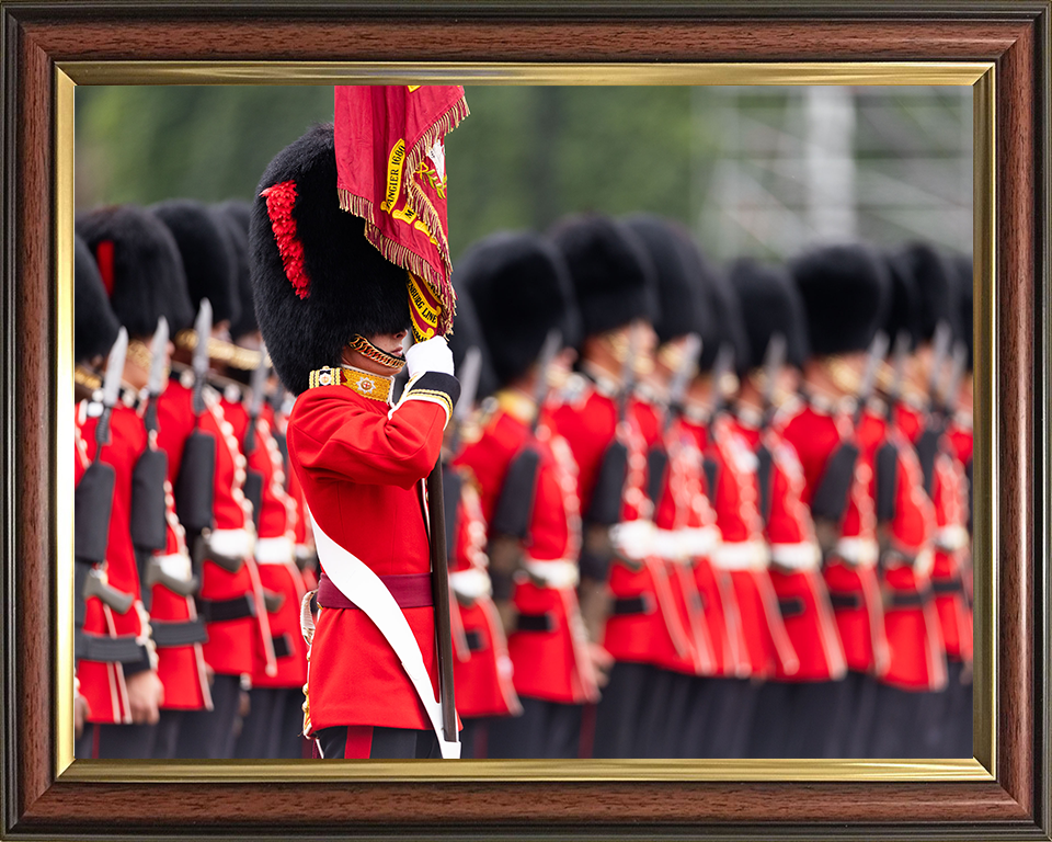 British Army Ensign of the Coldstream Guards on Parade Photo Print Wall Art Military Decor Poster Posters, Prints, & Visual Artwork Hampshire Prints 10 x 8 Classic Frame No